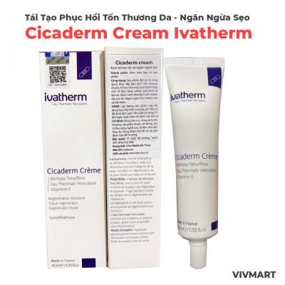 Kem Tái Tạo Phục Hồi Tổn Thương Da Và Ngăn Ngừa Sẹo Cicaderm Cream Ivatherm 40ml-1