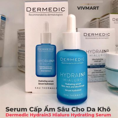 Serum Cấp Ẩm Sâu Cho Da Khô Dermedic Hydrain3 Hialuro Hydrating Serum For Face Neck And Decolltage 30ml-1